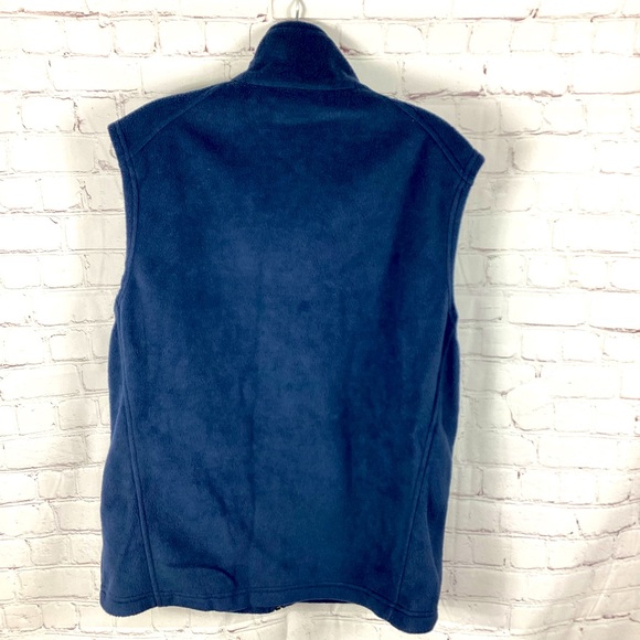 Columbia Fleece Full Zip Vest Navy Blue Men’s Medium Lightweight Hiking - Picture 2 of 7